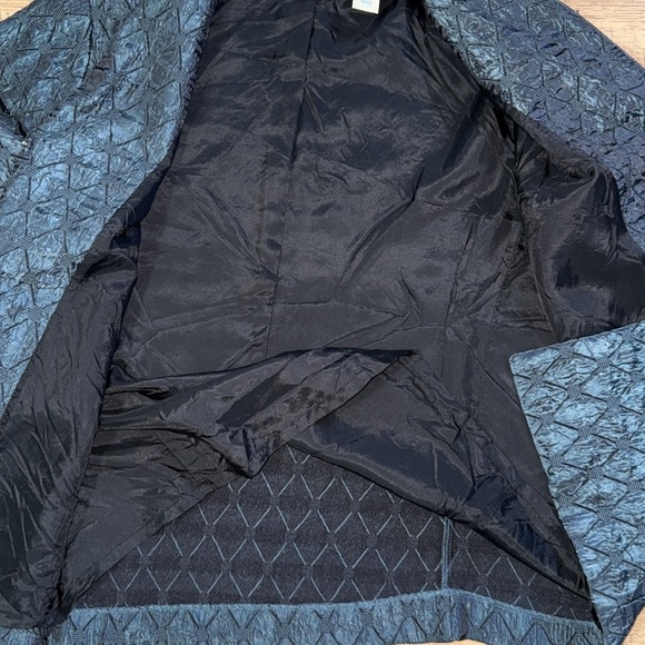 VINTAGE LAURA ASHLEY Formal Navy Textured Jacket. Size L - Picture 8 of 9